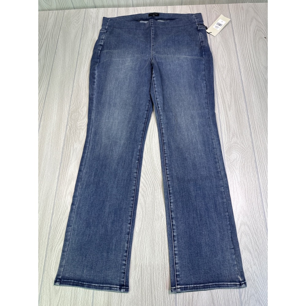 NYDJ Sculpt-Her Pull On Straight Jeans Pristine Blue WSHD8782 Plus Size 0X NEW